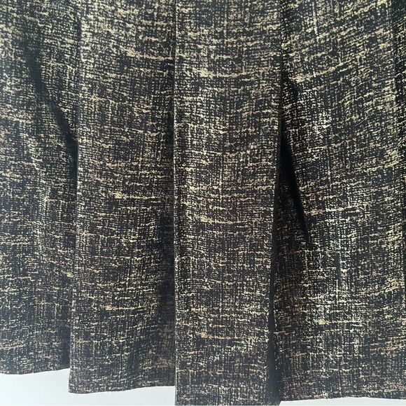 Lord & Taylor Black Gold Metallic Pleated Mini Skirt - Picture 8 of 8